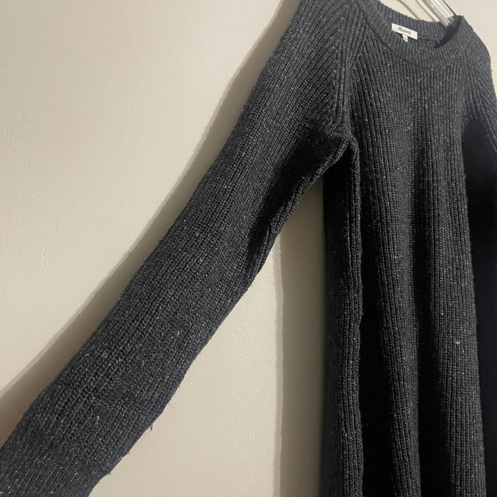 Madewell Gray Curved-Hem Sweater Dress - Picture 3 of 7